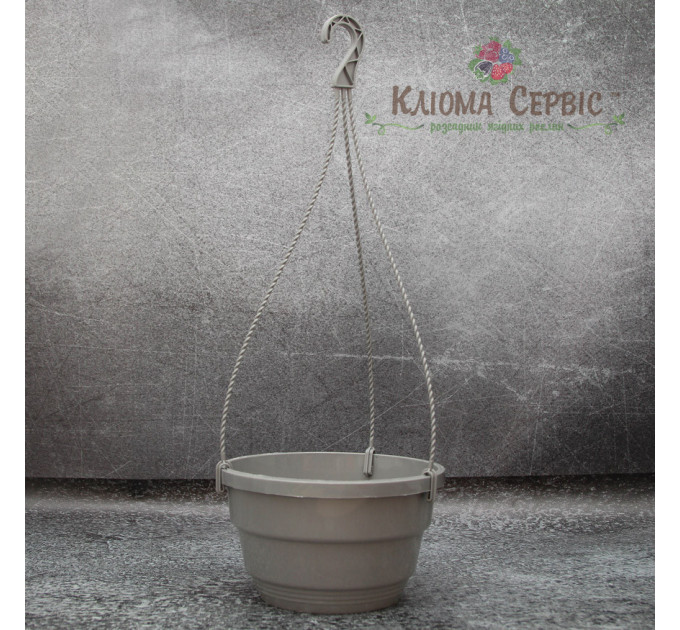 Подвесной горшок с крючком LotPlast 3.7 л d23 металлик