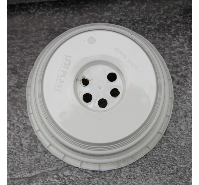 Подвесной горшок с крючком LotPlast 3.7 л d23 белый