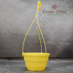 Подвесной горшок с крючком LotPlast 3.7 л d23 желтый