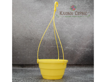 Підвісний горщик з гачком LotPlast 3.7 л d23 жовтий