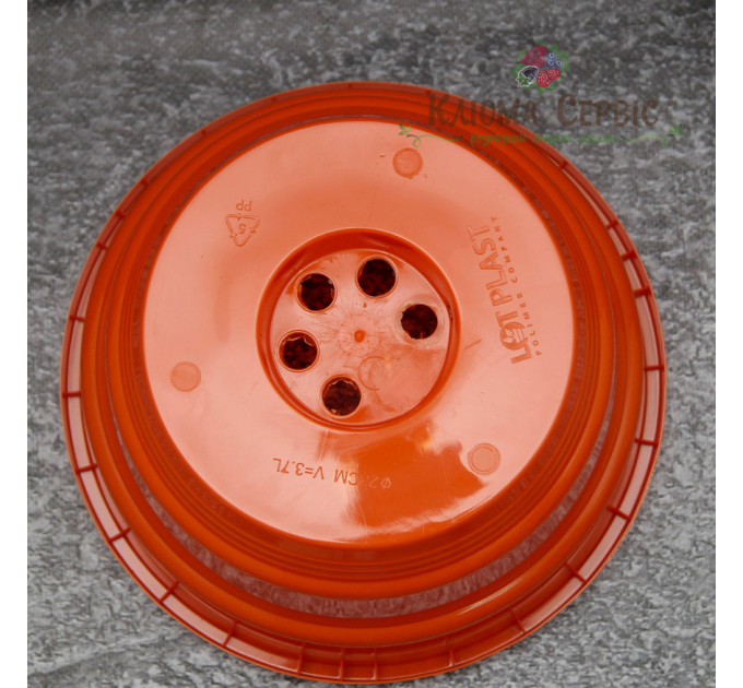 Подвесной горшок с крючком LotPlast 3.7 л d23 оранжевый