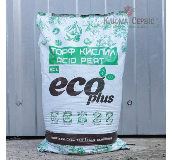 Кислый торф для голубики, 20 л ECO PLUS