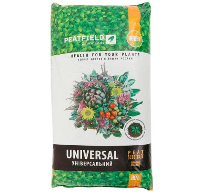 Торфяной субстрат «Универсальный» 80 л, PEATFIELD