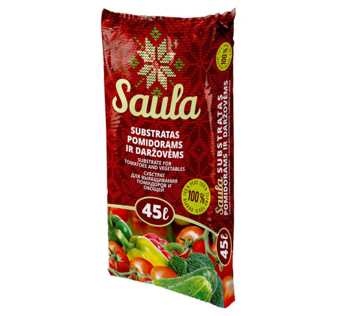 Торфяной субстрат для овощей SAULA Remix 4 pH 5.5-6.5, 45 л