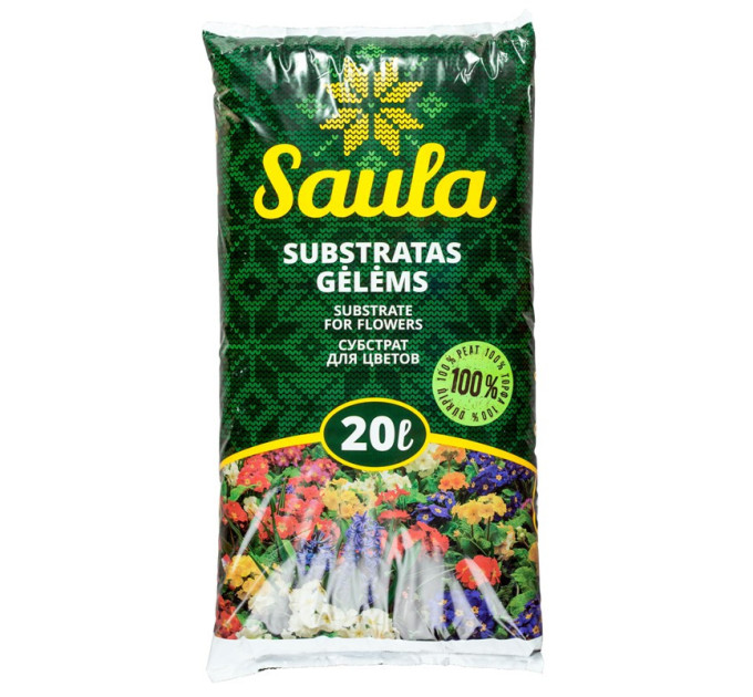 Торф’яний субстрат для квітів SAULA Remix 4 pH 5.5–6.5, 20 л
