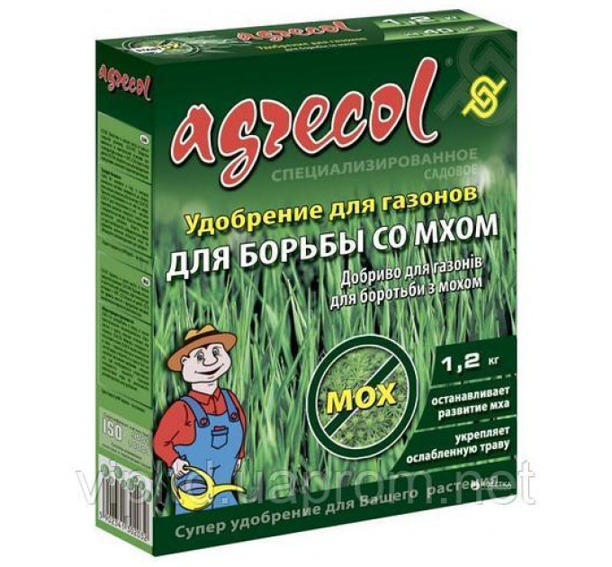 Добриво для газонів і боротьби з мохом Agrecol 15-0-0, 1.2 кг