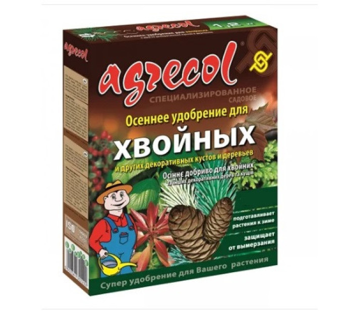 Добриво осіннє для хвойних рослин Agrecol 0-0-25 Mg12; S18, 3 кг