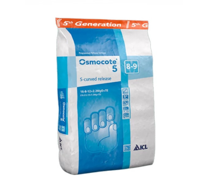 Удобрение Osmocote S-Curved 8-9 m,16+8+12+2,2MgO+TE, 25 кг