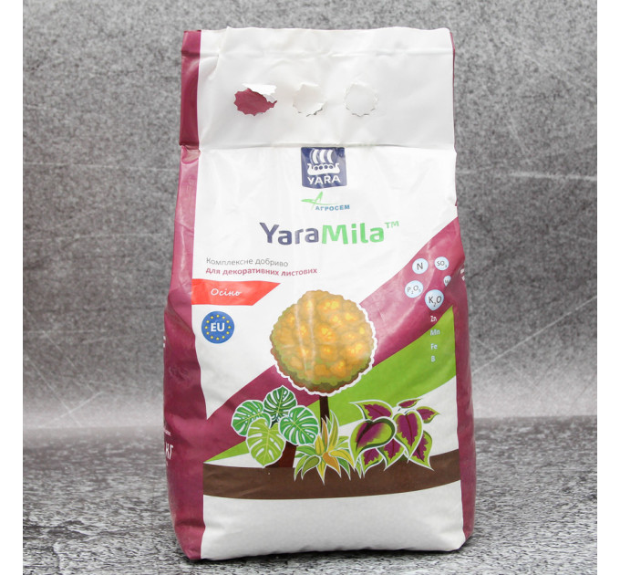 Удобрение YaraMila для декоративных листовых, мешок 3 кг, осень
