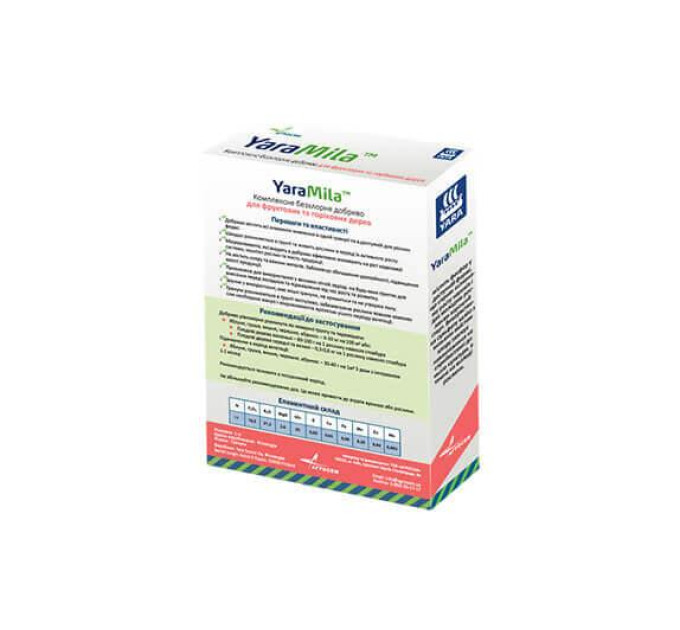 Удобрение YaraMila для фруктовых и ореховых деревьев, коробка 1 кг, весна-лето