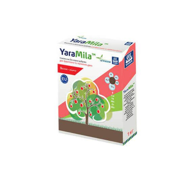 Удобрение YaraMila для фруктовых и ореховых деревьев, коробка 1 кг, весна-лето