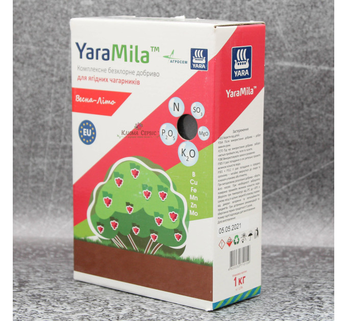 Удобрение YaraMila для ягодных кустарников, коробка 1 кг, весна-лето