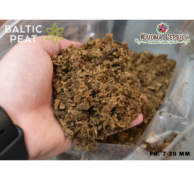 Верховой торф 5.5-6.5 pH 7-20 мм 150 л, Baltic Peat