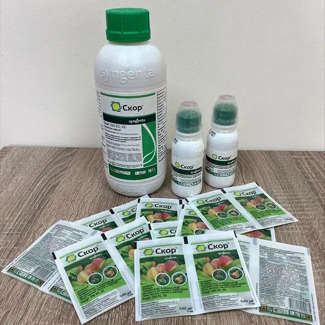 Фунгицид Скор является одним из наиболее популярных препаратов для борьбы с разными заболеваниями. защита растений, препараты для защиты растений, фунгициды, инсектициды, гербициды, обработка растений, защита растений от сорняков, вредителей, болезней