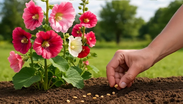 Мальвы предпочитают хорошо освещенные солнечные зоны, которые имеют надежную защиту от сквозняков.