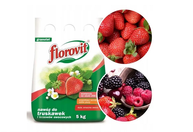 Florovit (Флоровит) для клубники и малины – это концентрированное комплексное удобрение предназначенное для поверхностного внесения в грунт.